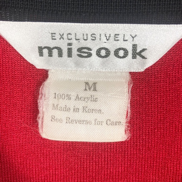 Vintage Misook Cardigan Sweater Jacket, Red Medium - Picture 3 of 5